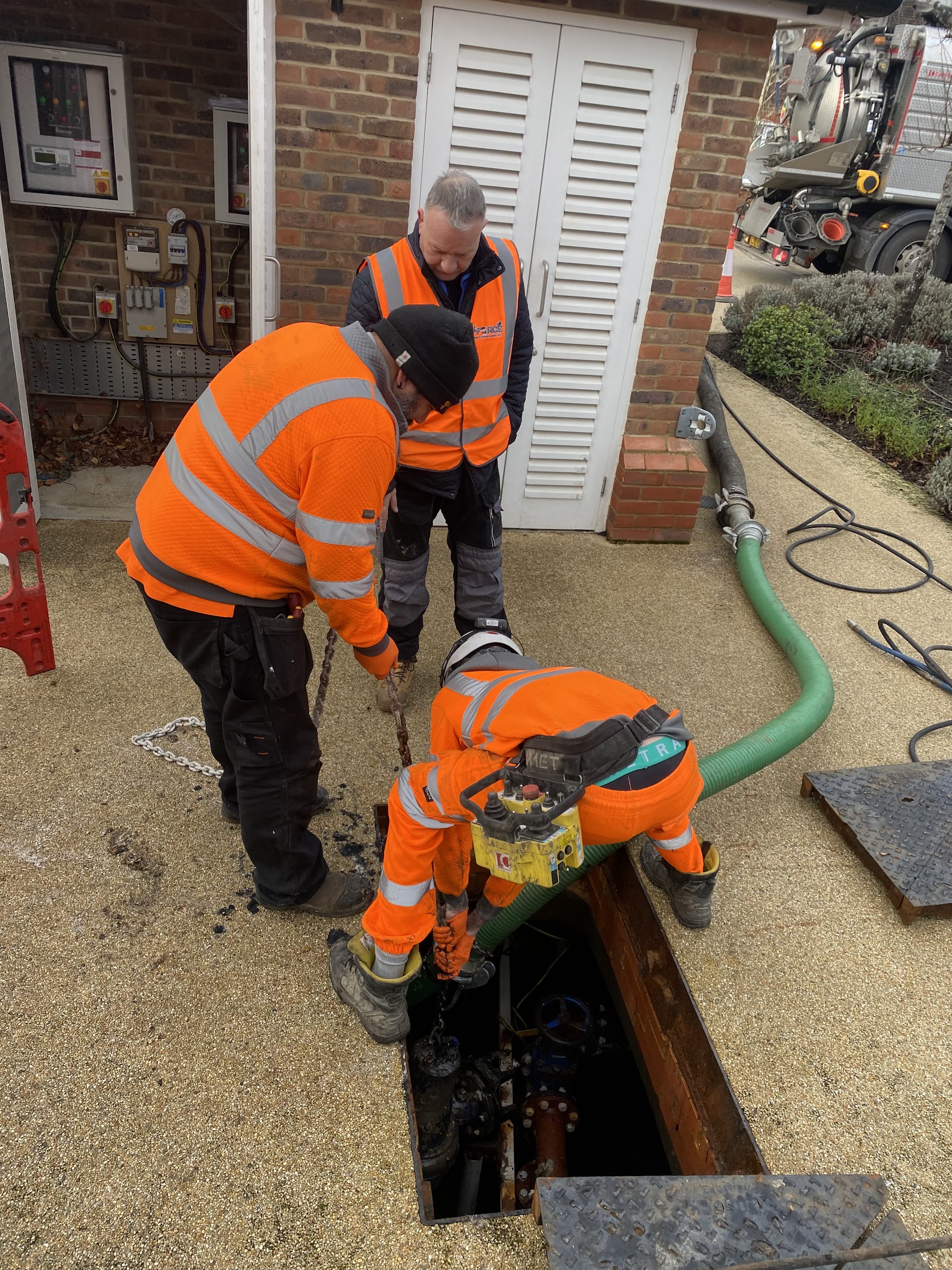G-Force engineers at work clearing a chamber